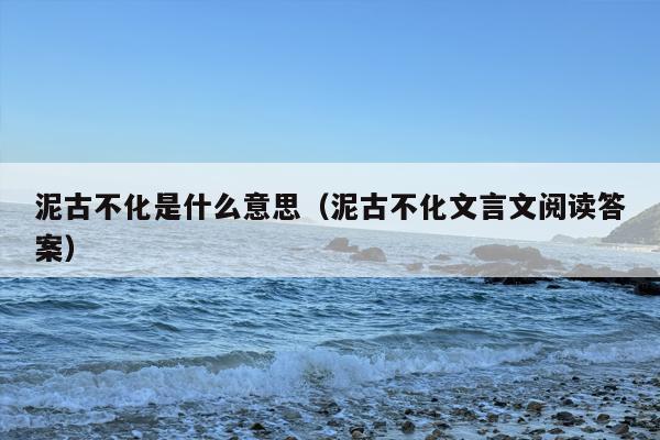 泥古不化是什么意思（泥古不化文言文阅读答案）