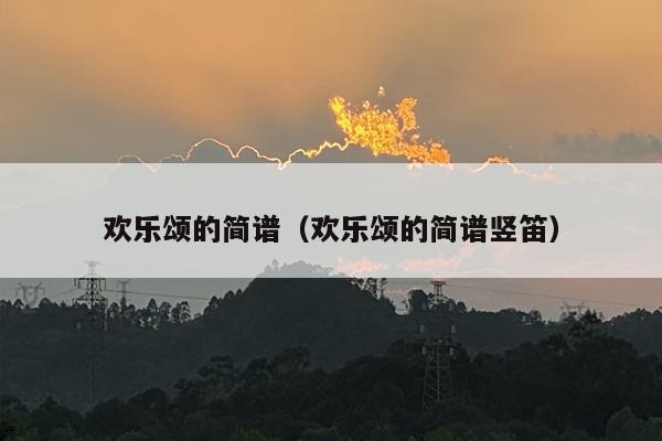 欢乐颂的简谱（欢乐颂的简谱竖笛）