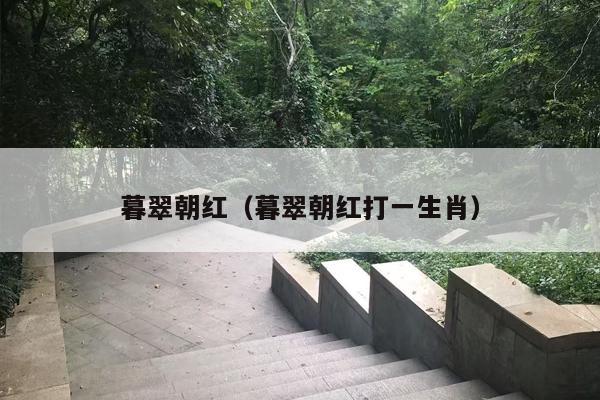 暮翠朝红（暮翠朝红打一生肖）