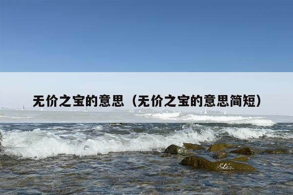 无价之宝的意思（无价之宝的意思简短）