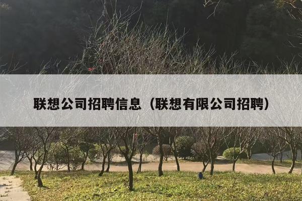 联想公司招聘信息（联想有限公司招聘）