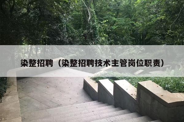 染整招聘（染整招聘技术主管岗位职责）
