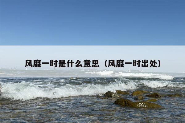 风靡一时是什么意思（风靡一时出处）