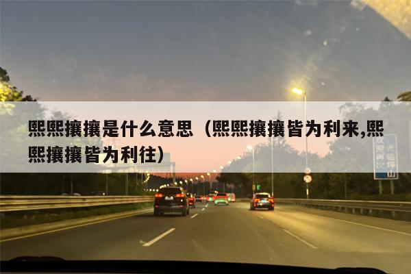 熙熙攘攘是什么意思（熙熙攘攘皆为利来,熙熙攘攘皆为利往）