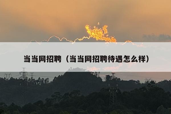 当当网招聘（当当网招聘待遇怎么样）