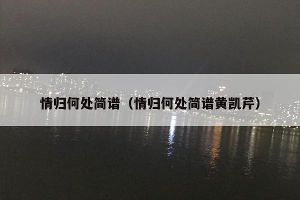 情归何处简谱（情归何处简谱黄凯芹）