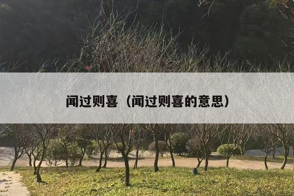 闻过则喜（闻过则喜的意思）