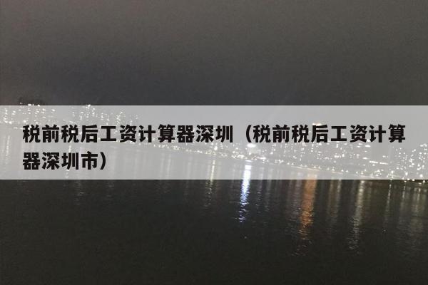 税前税后工资计算器深圳（税前税后工资计算器深圳市）