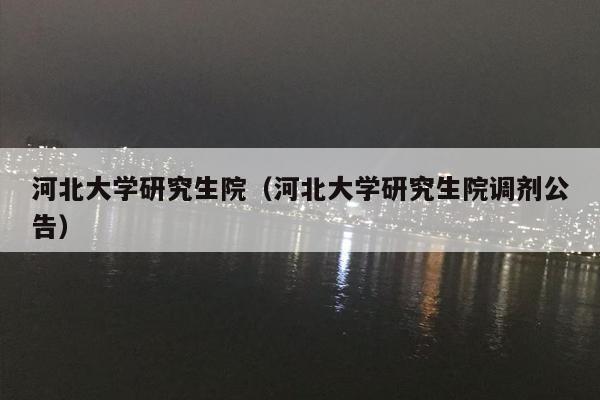 河北大学研究生院（河北大学研究生院调剂公告）