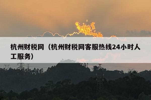 杭州财税网（杭州财税网客服热线24小时人工服务）