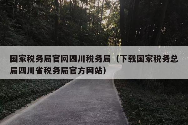 国家税务局官网四川税务局（下载国家税务总局四川省税务局官方网站）