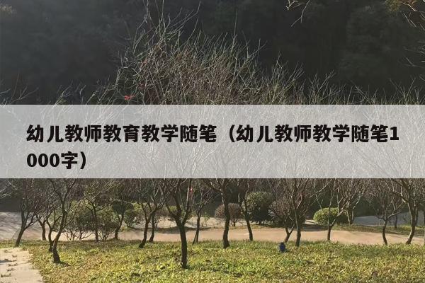 幼儿教师教育教学随笔（幼儿教师教学随笔1000字）