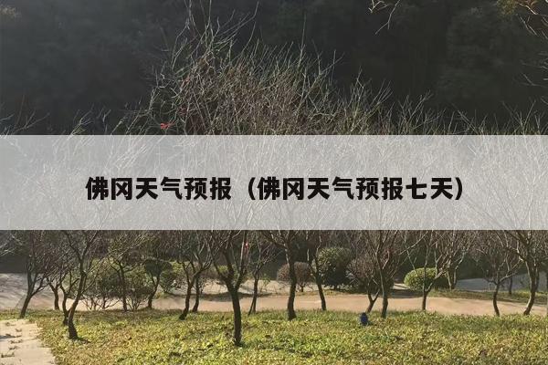 佛冈天气预报（佛冈天气预报七天）