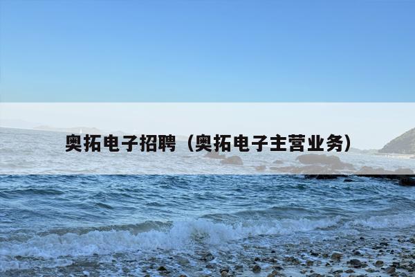 奥拓电子招聘（奥拓电子主营业务）