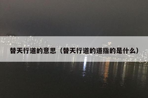 替天行道的意思（替天行道的道指的是什么）