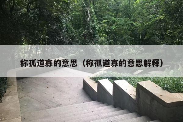 称孤道寡的意思（称孤道寡的意思解释）