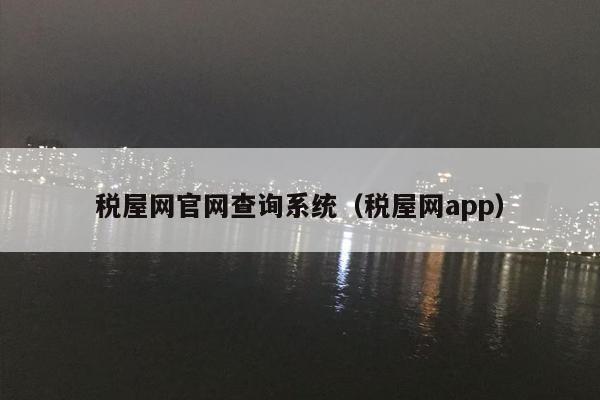 税屋网官网查询系统（税屋网app）