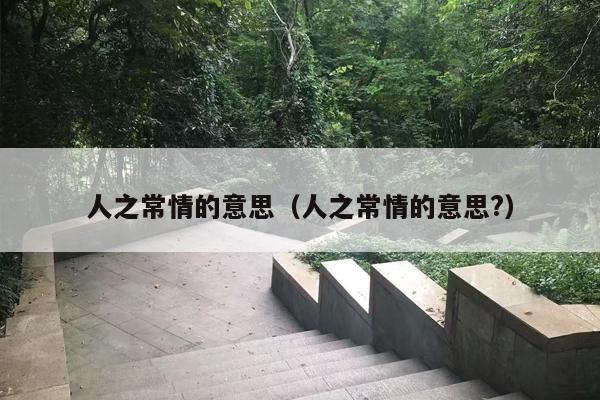 人之常情的意思（人之常情的意思?）