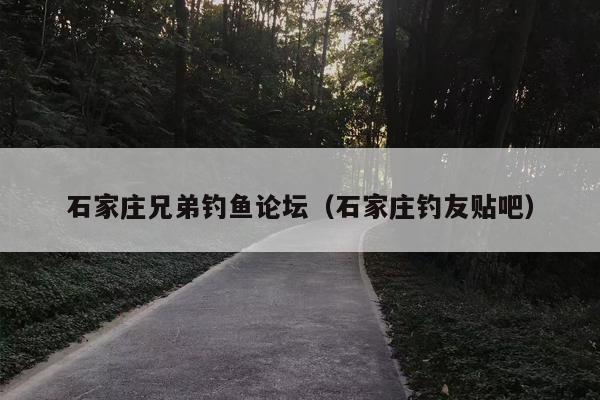 石家庄兄弟钓鱼论坛（石家庄钓友贴吧）