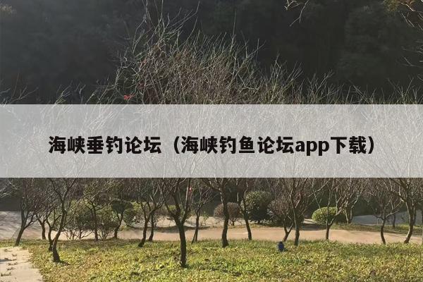 海峡垂钓论坛（海峡钓鱼论坛app下载）