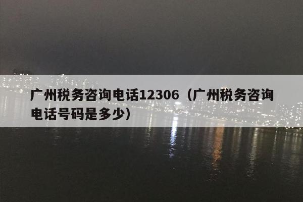 广州税务咨询电话12306（广州税务咨询电话号码是多少）