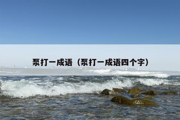 泵打一成语（泵打一成语四个字）