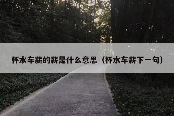 杯水车薪的薪是什么意思（杯水车薪下一句）