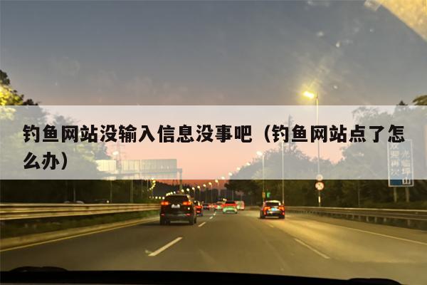 钓鱼网站没输入信息没事吧（钓鱼网站点了怎么办）