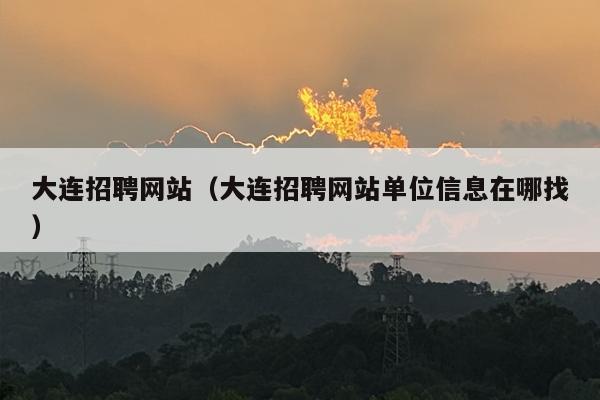 大连招聘网站（大连招聘网站单位信息在哪找）