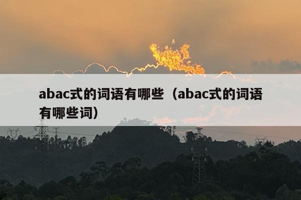 abac式的词语有哪些（abac式的词语有哪些词）