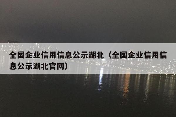 全国企业信用信息公示湖北（全国企业信用信息公示湖北官网）