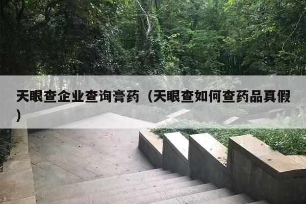 天眼查企业查询膏药（天眼查如何查药品真假）