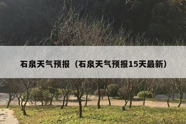 石泉天气预报（石泉天气预报15天最新）