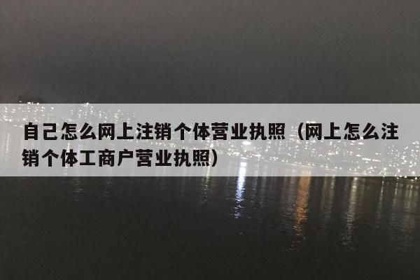 自己怎么网上注销个体营业执照（网上怎么注销个体工商户营业执照）