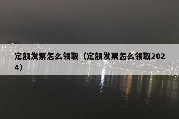 定额发票怎么领取（定额发票怎么领取2024）