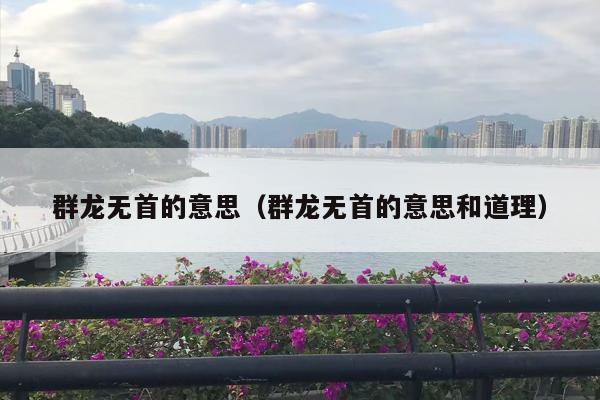 群龙无首的意思（群龙无首的意思和道理）