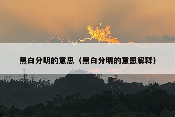 黑白分明的意思（黑白分明的意思解释）