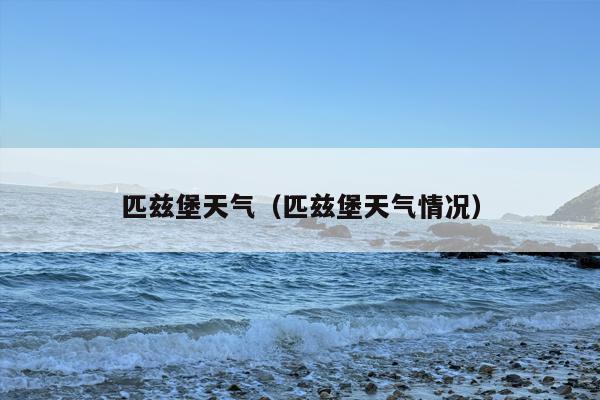 匹兹堡天气（匹兹堡天气情况）