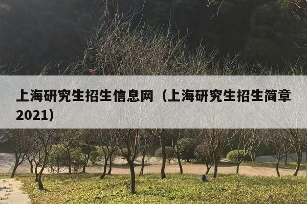 上海研究生招生信息网（上海研究生招生简章2021）