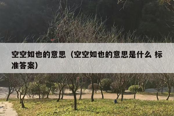 空空如也的意思（空空如也的意思是什么 标准答案）