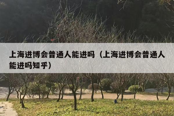 上海进博会普通人能进吗（上海进博会普通人能进吗知乎）