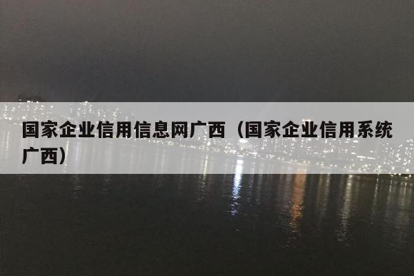 国家企业信用信息网广西（国家企业信用系统广西）