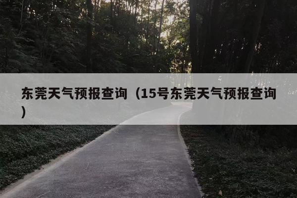 东莞天气预报查询（15号东莞天气预报查询）