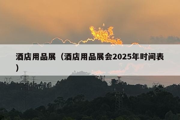 酒店用品展（酒店用品展会2025年时间表）