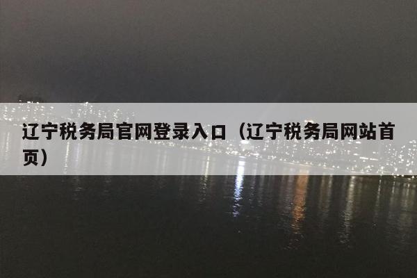 辽宁税务局官网登录入口（辽宁税务局网站首页）