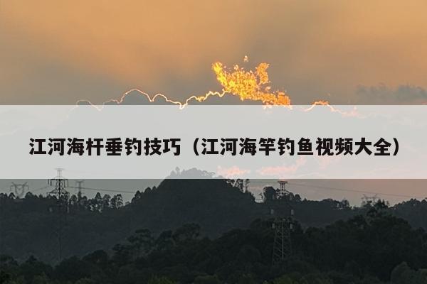 江河海杆垂钓技巧（江河海竿钓鱼视频大全）