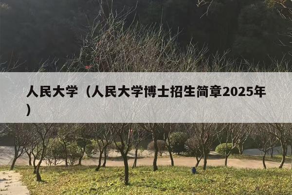人民大学（人民大学博士招生简章2025年）