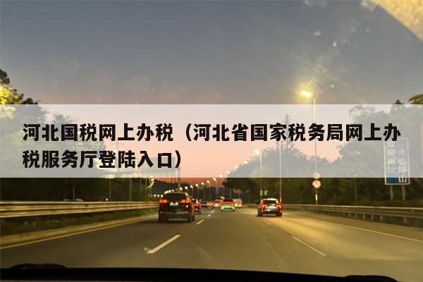 河北国税网上办税（河北省国家税务局网上办税服务厅登陆入口）
