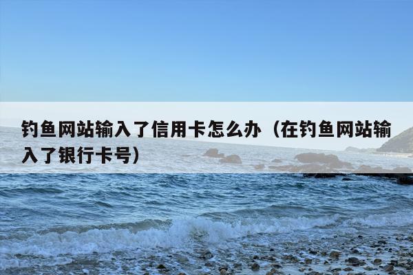 钓鱼网站输入了信用卡怎么办（在钓鱼网站输入了银行***）
