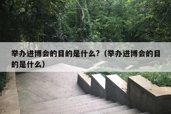 举办进博会的目的是什么?（举办进博会的目的是什么）